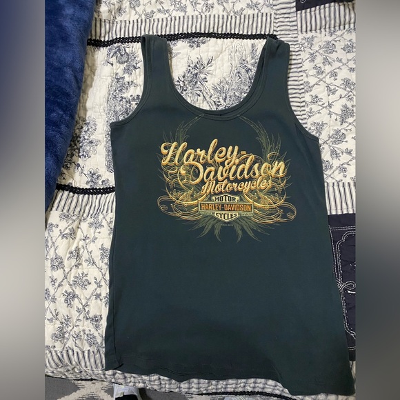 Harley-Davidson Gold Graphic Tank Top | Barnett Harley El Paso TX | Women’s L - Picture 2 of 6